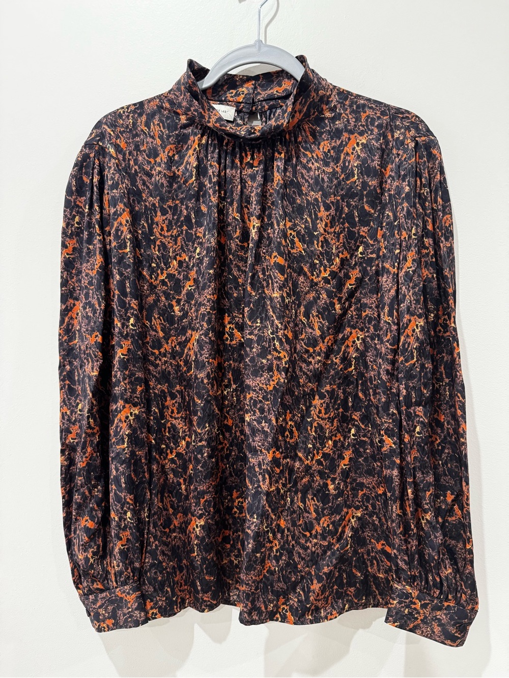 Lafayette‎ 148 Size Medium 100% Silk Blouse Printed